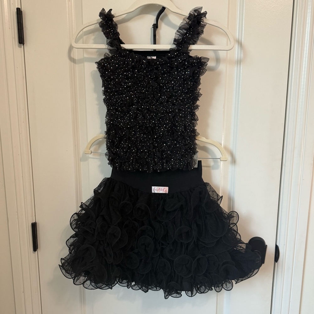 2 Piece- Elegant and fun girls ruffle skirt and top. Size 7/8 girls